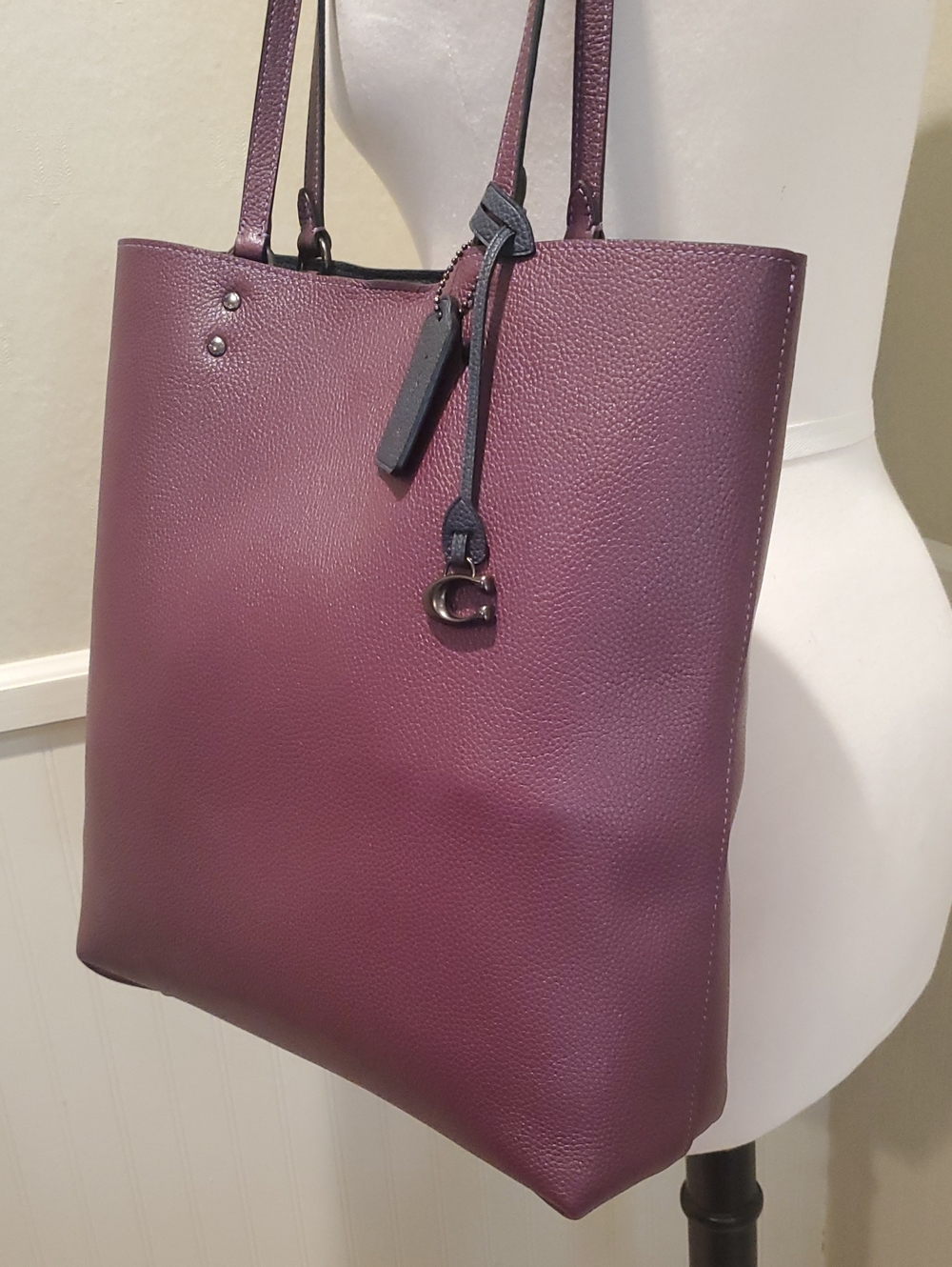 Like NEW Coach Plaza Tote In Boysenberry - Picture 3 of 14
